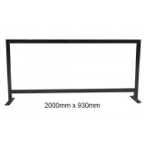 2m x 0.93m - Black Square Tube Cafe Wind Barrier Frame